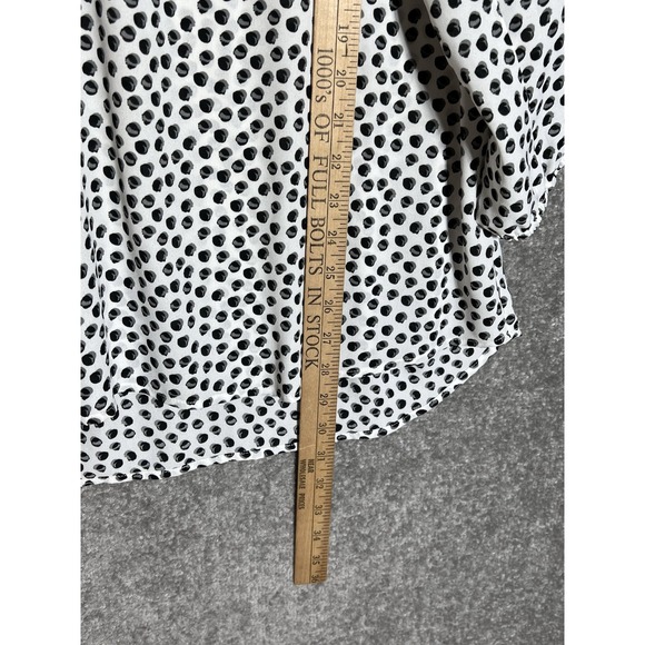 Adrianna Papell Blouse Top  Womens Sz 1X White Gray Black Geo Dot 3/4 Sleeve New - Picture 8 of 8